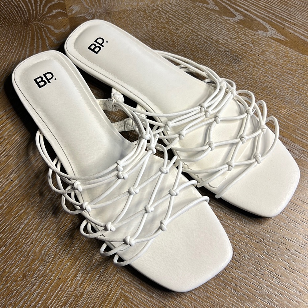BP White Strappy Sandal 9.5
